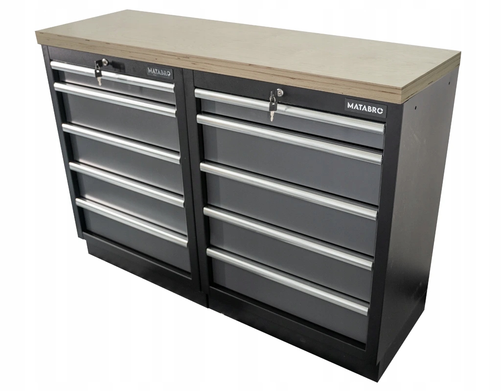 Akční Set Dílenské skříňky MB-TGC1305 s dřevěnou pracovní deskou MB-TGW53