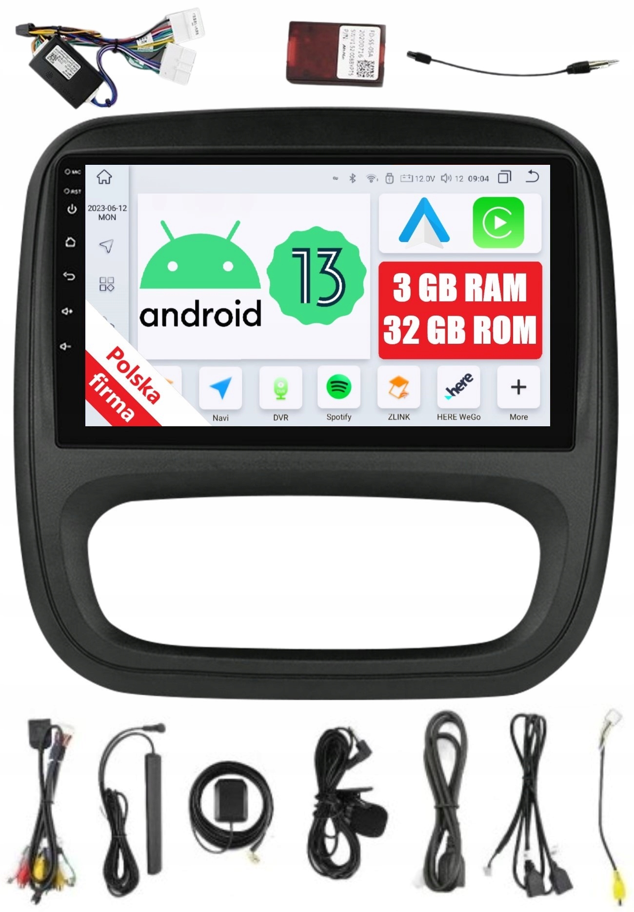 Navigácia Rádio 2DIN Android Opel Vivaro B 3/32 Gb Dsp Carplay Lte