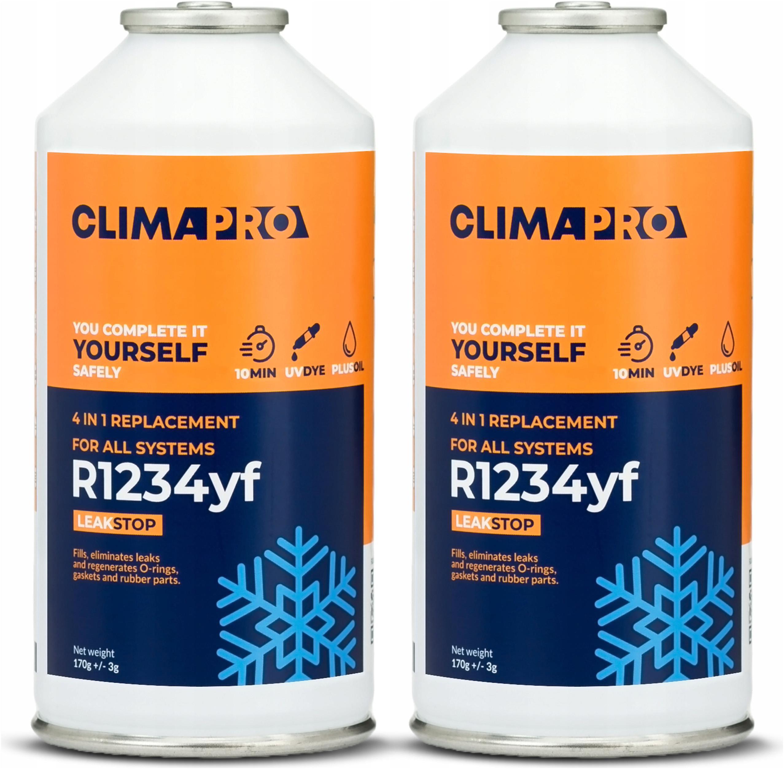 Plyn Na Nabíjení Klimatizace Faktor Těsnění 4v1 Za R1234yf 2x 170G