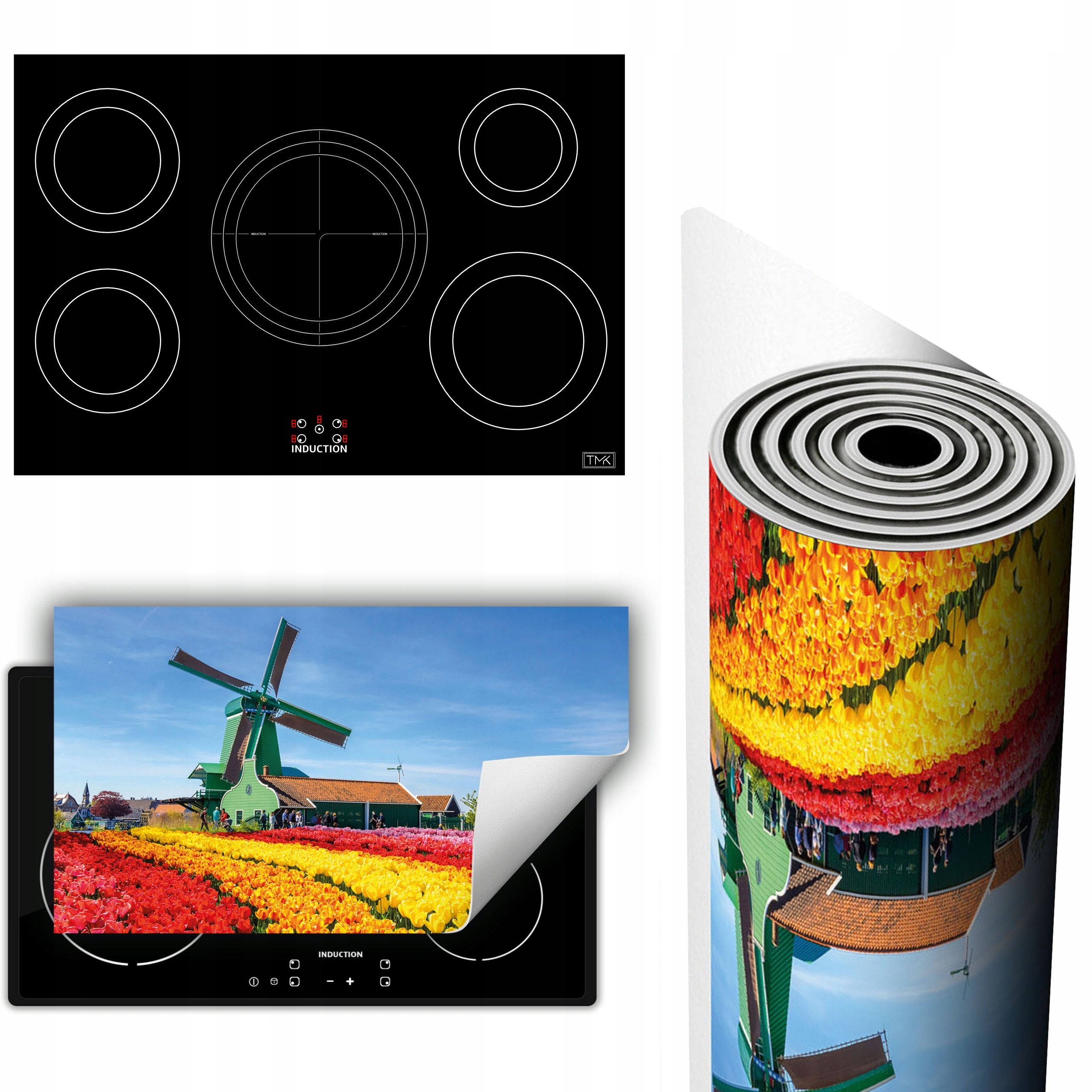 Vinylová Podložka Ochrana Kuchyňské Desky 90x52 Větrník tulipány