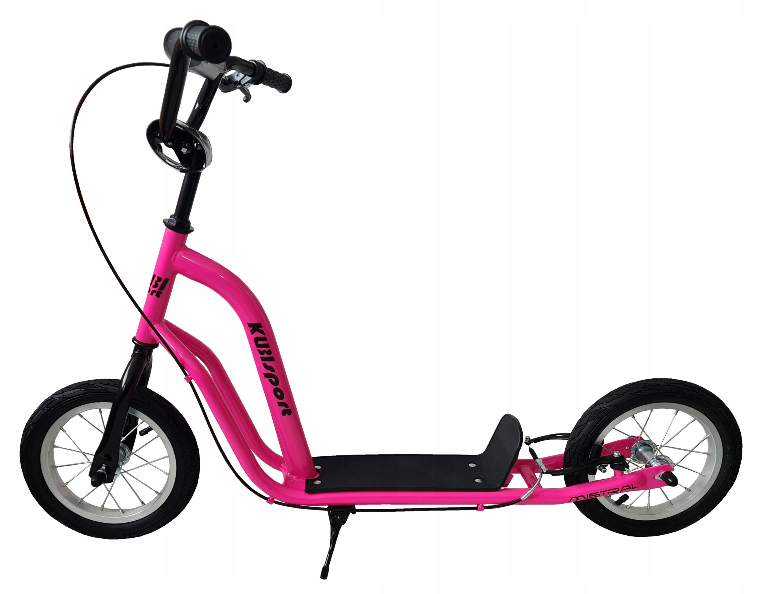 Koloběžka s nafukovacími koly 12" Mistral růžová