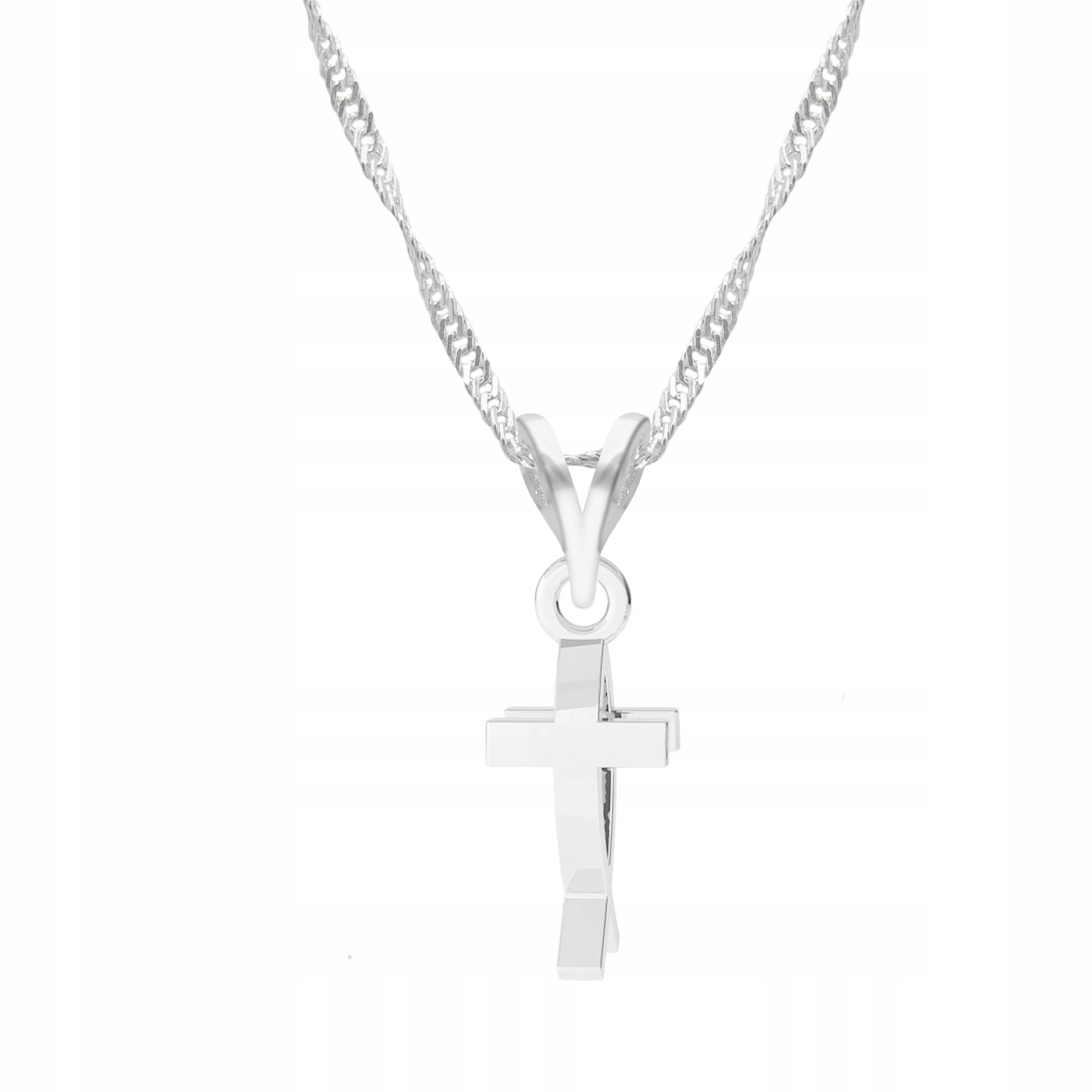 Stříbrný řetízek náhrdelník 925 Kříž Rybka