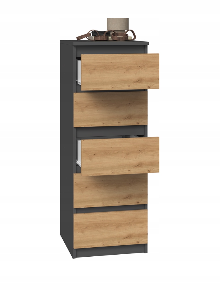 KOMODA SZAFKA NOWOCZESNA 40cm POJEMNA REGAŁ SZUFLADY MEBLE ANTRACYT ARTISAN Stan opakowania oryginalne