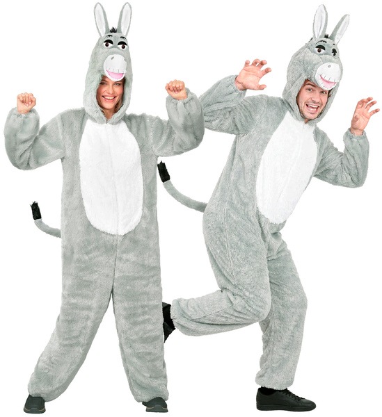 Kostým Oslík Šedý Plyšový Kombinéz Unisex Kostým Zvířata XL