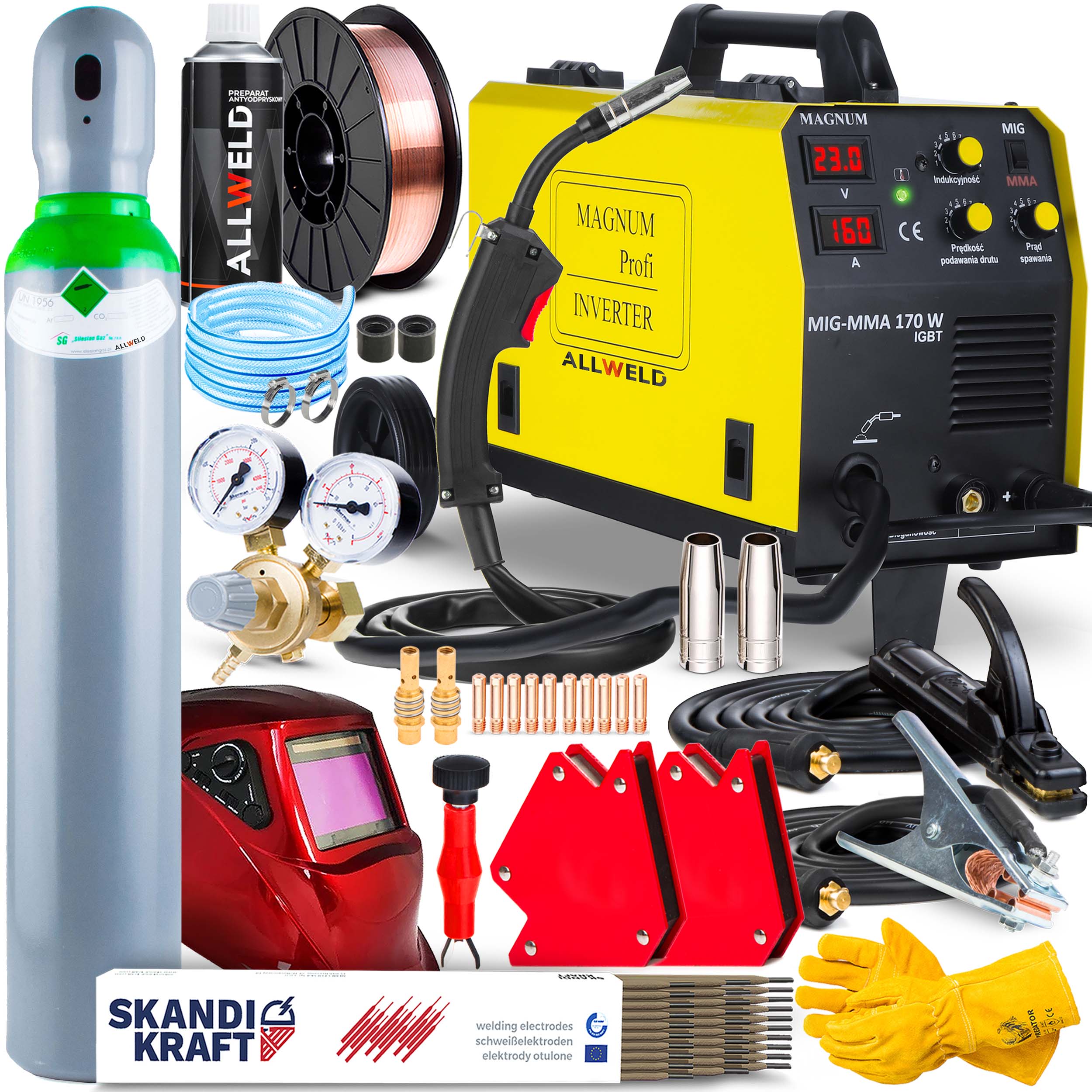 Invertorová Svářečka Migomat Magnum Mig 170W Mma Igbt 230V Alu Synergie