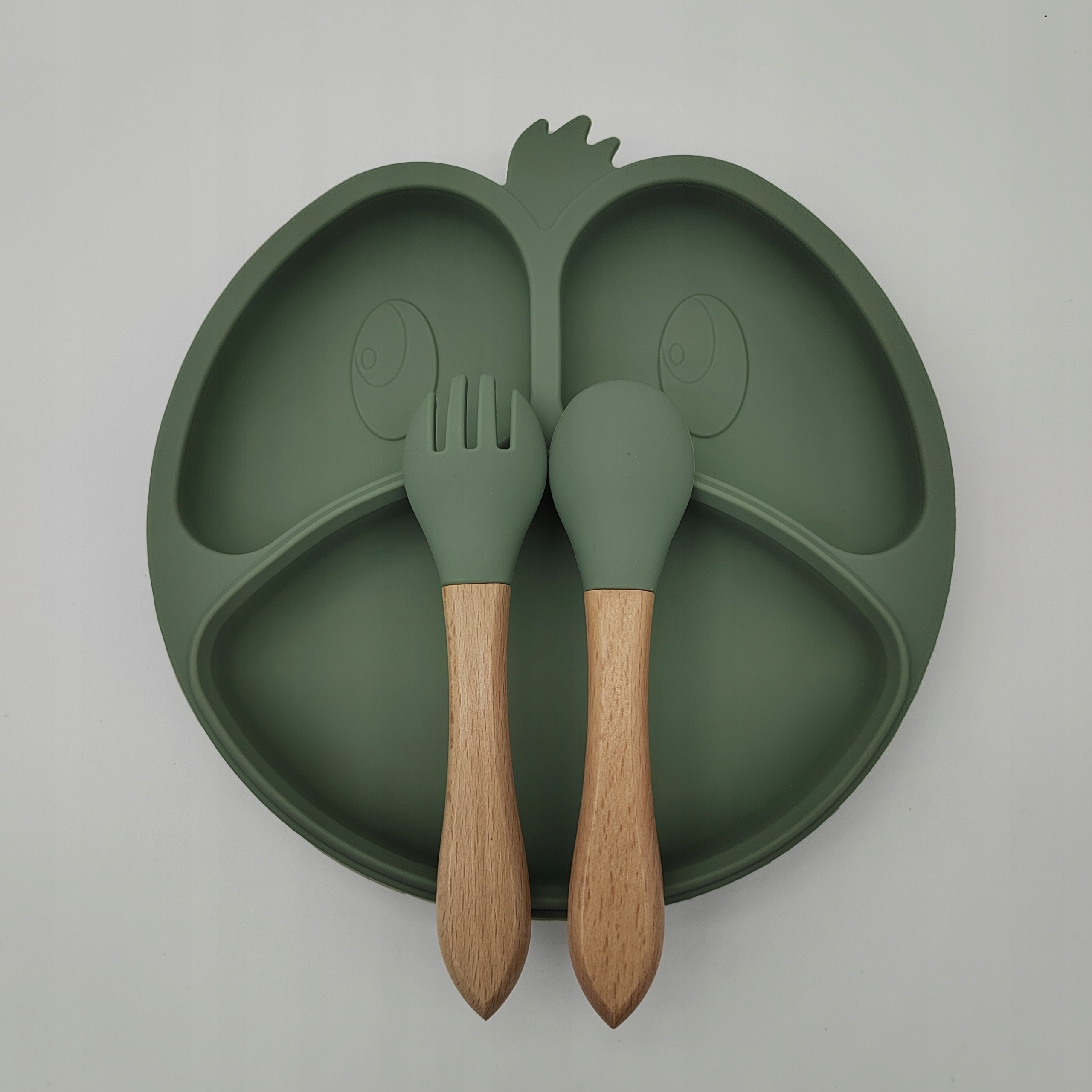 Prezent na narodziny dziecka talerzyk z przyssawką sztućce BLW Slikon Marka inna marka