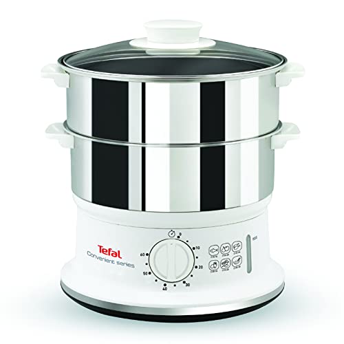 Tefal Elektrický Parní Hrnec 2 Ocelové Nádoby 6 L Časovač 900 W Bílý VC1451