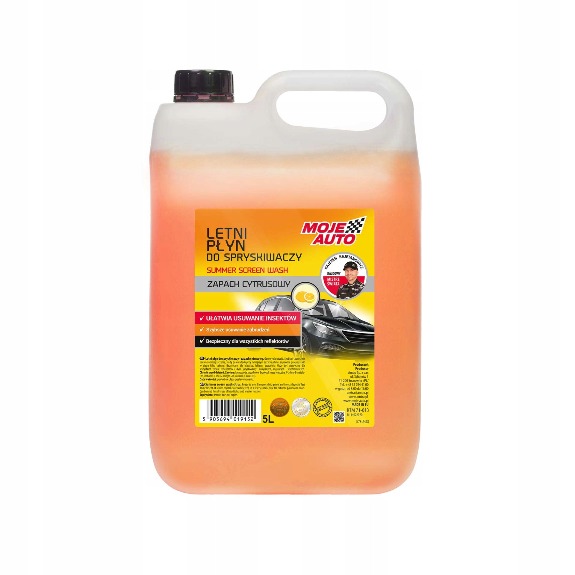 Płyn do spryskiwaczy Letni 5L Cytrynowy Moje Auto 71-013