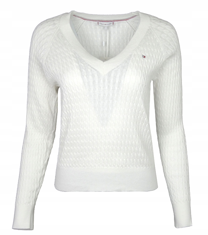 Tommy Hilfiger dámský bavlněný svetr, bílý, M