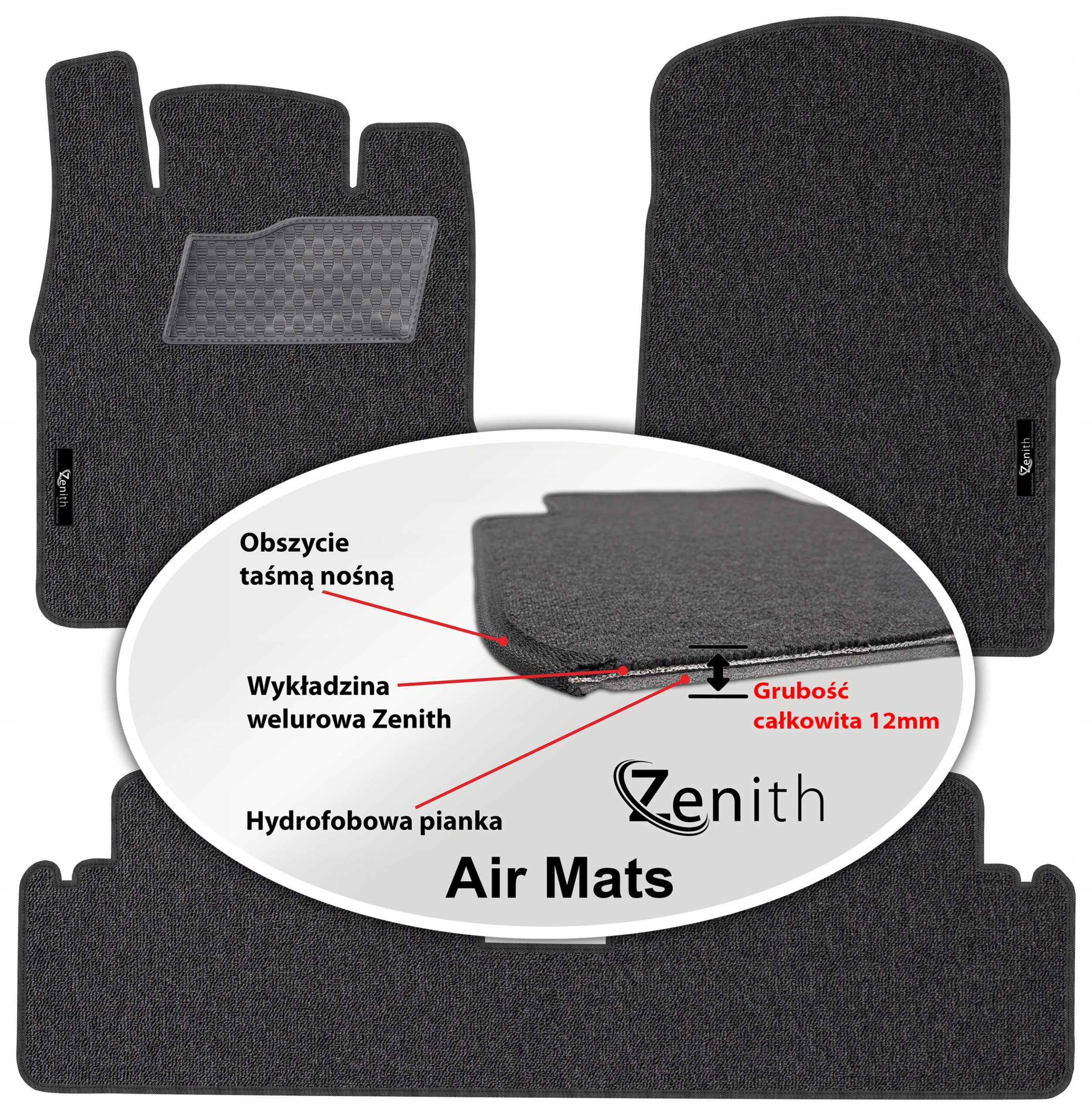 A-Klasa W168 Short 1997-2004 Velúrové koberčeky do auta Zenith Air Mats