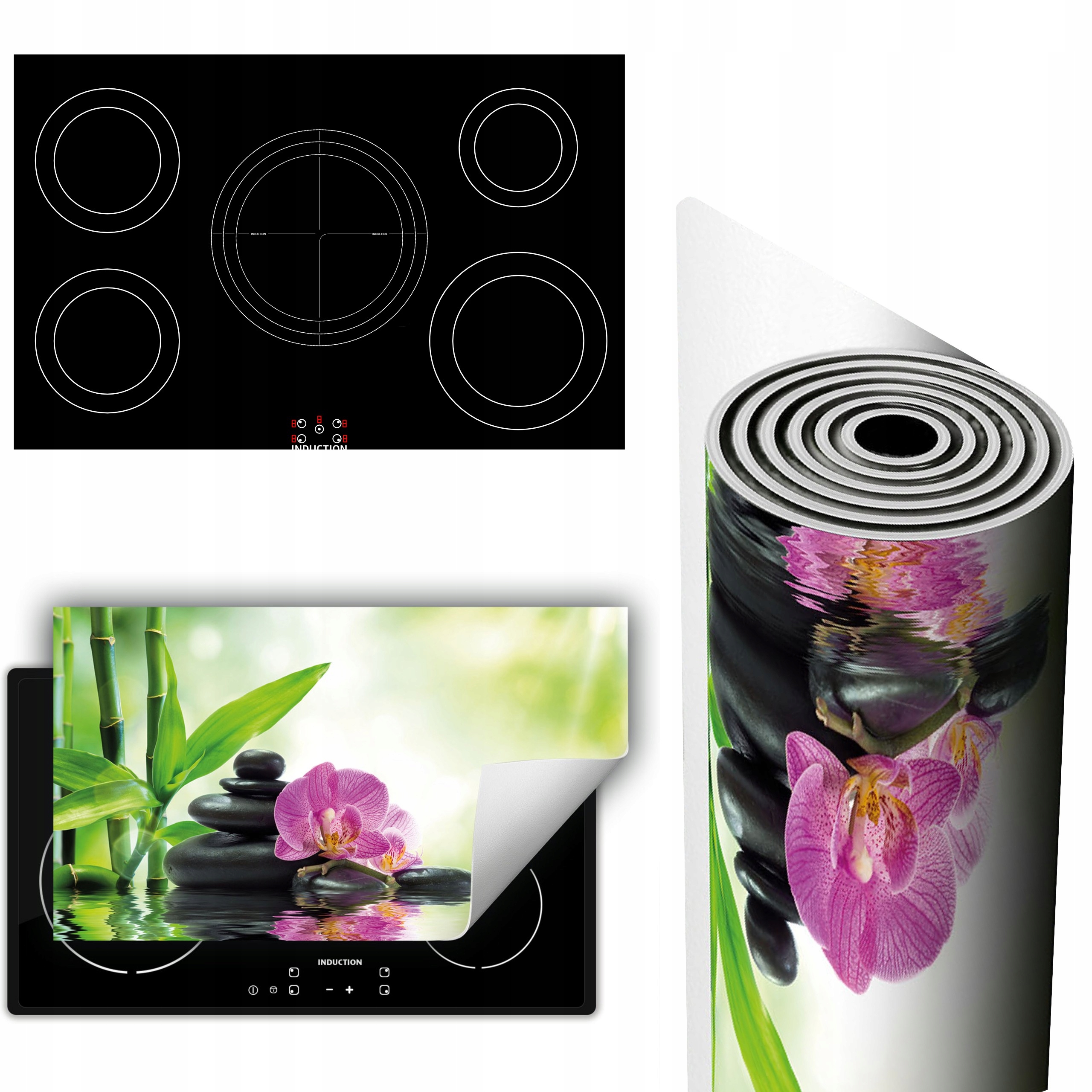 Vinylová Podložka Na Ochranu Sporáku 90x52 Bambus orchidej