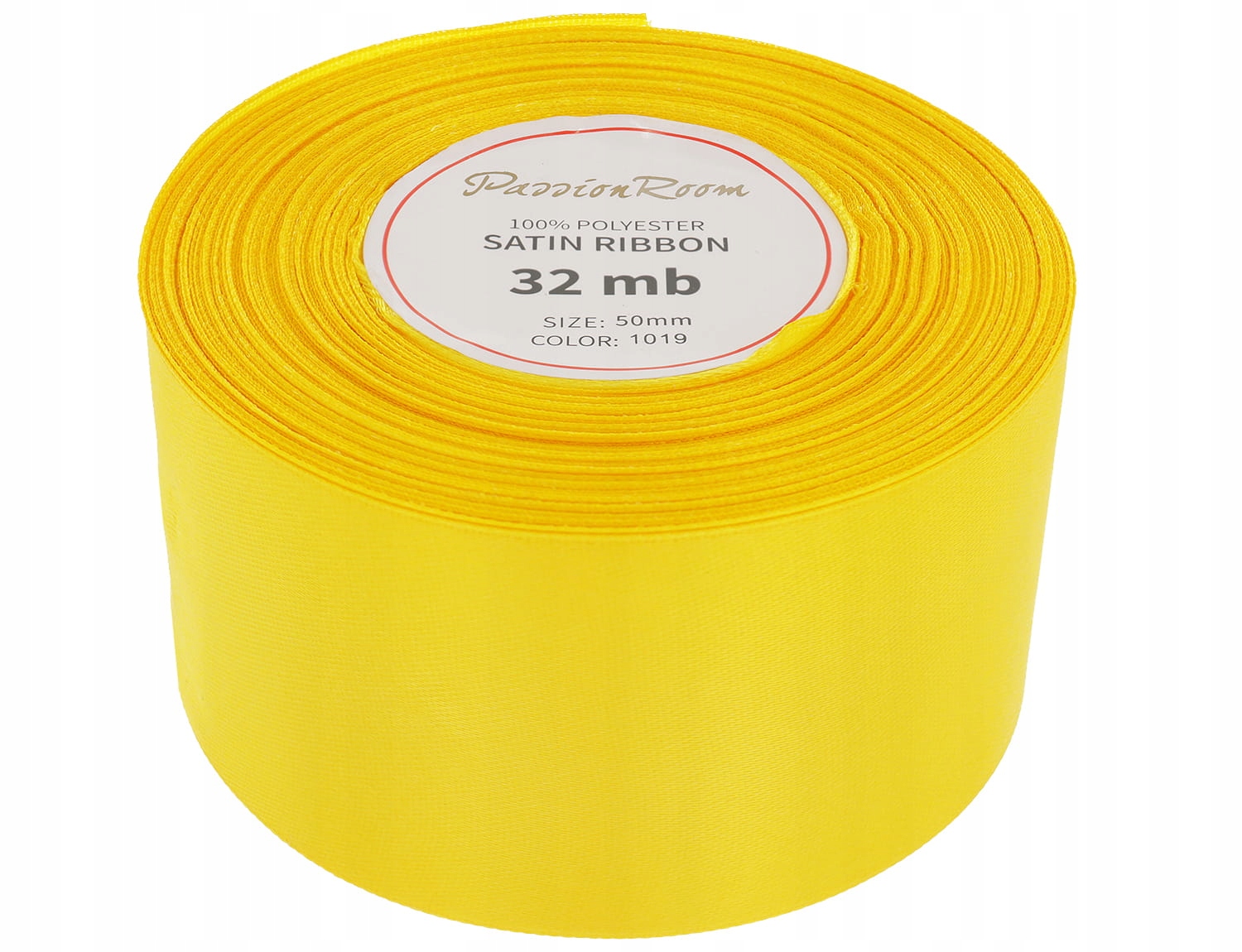 [850035] Wstążka tasiemka satynowa 50mm 32mb żółta