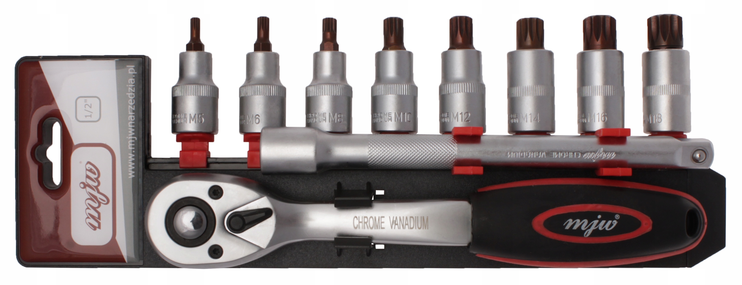 Zestaw nasadek trzpieniowych 1 2 SPLINE MJW