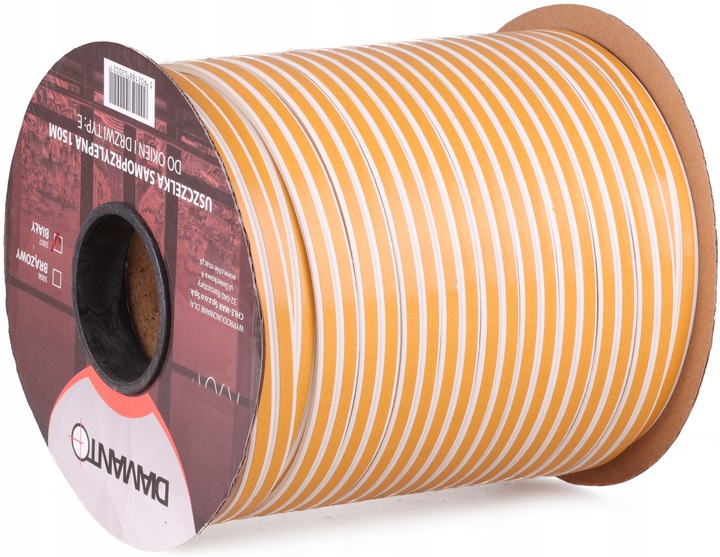 USZCZELKA GUMOWA OKIEN DRZWI 7,4x9mm BIAŁA D 100m