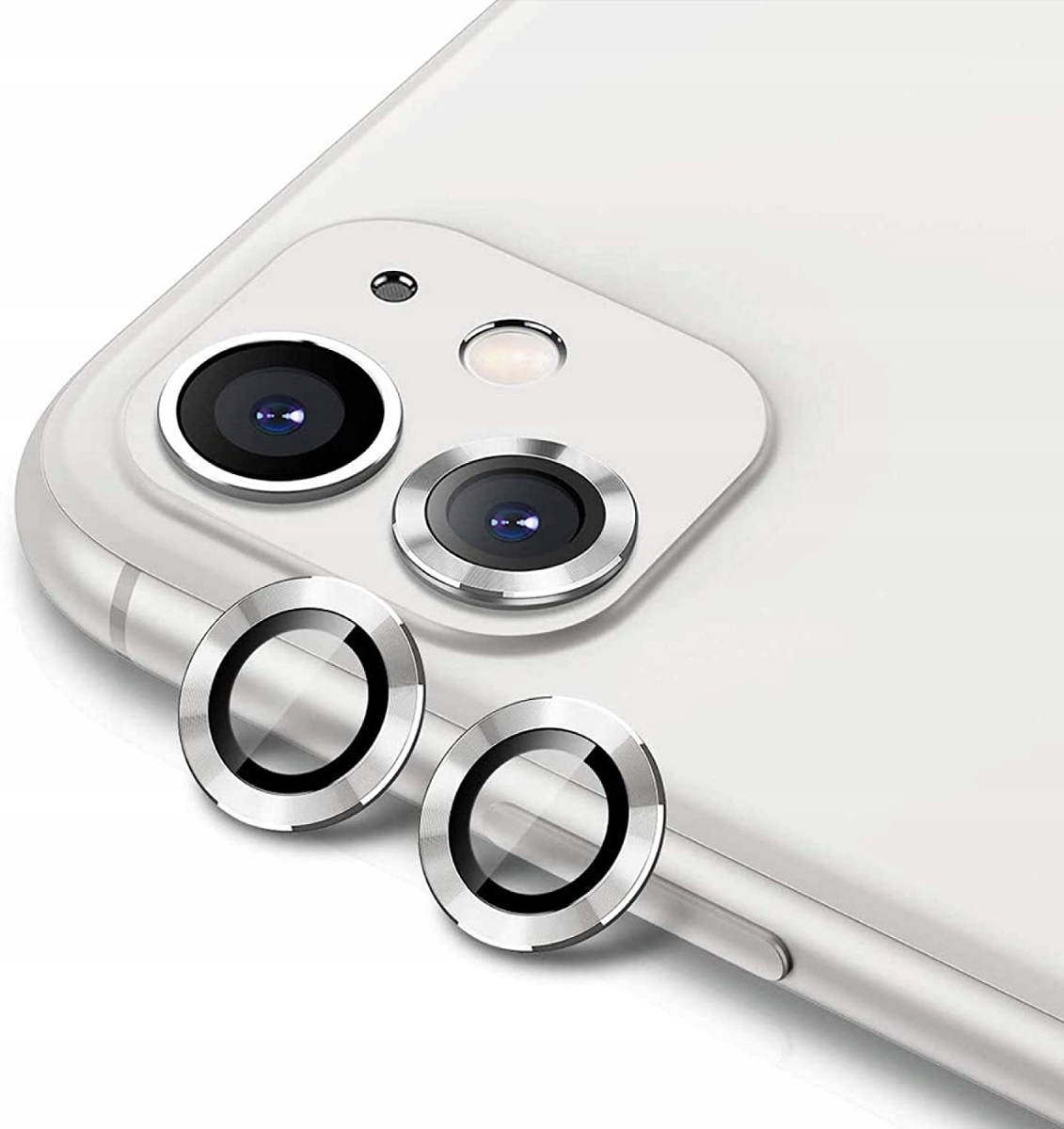

Ring Szkło na Aparat Ochrona do iPhone 11 Srebrny