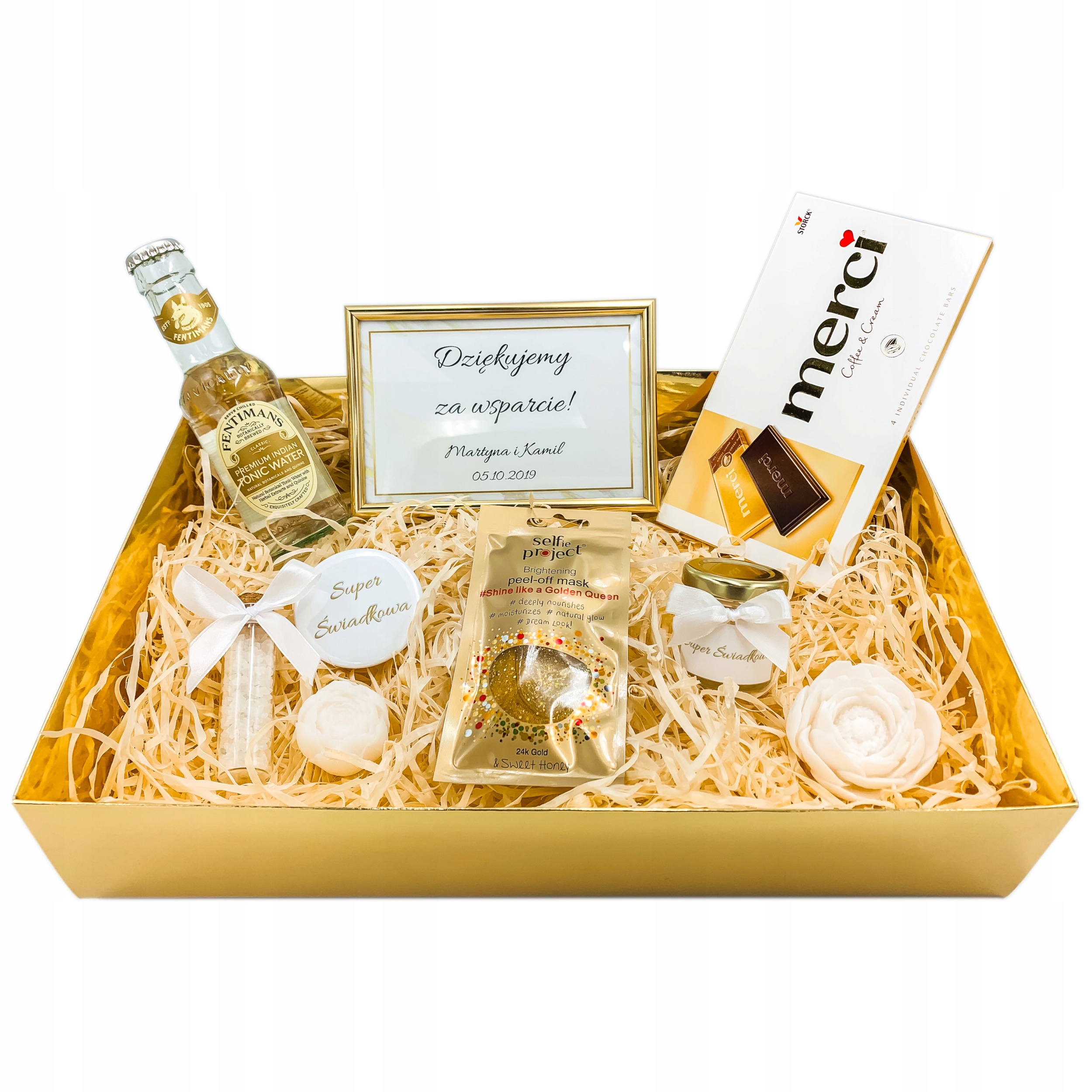 Box pro Svědkyni Poděkování Dárkový Koš Sada Krabička Na Alkohol