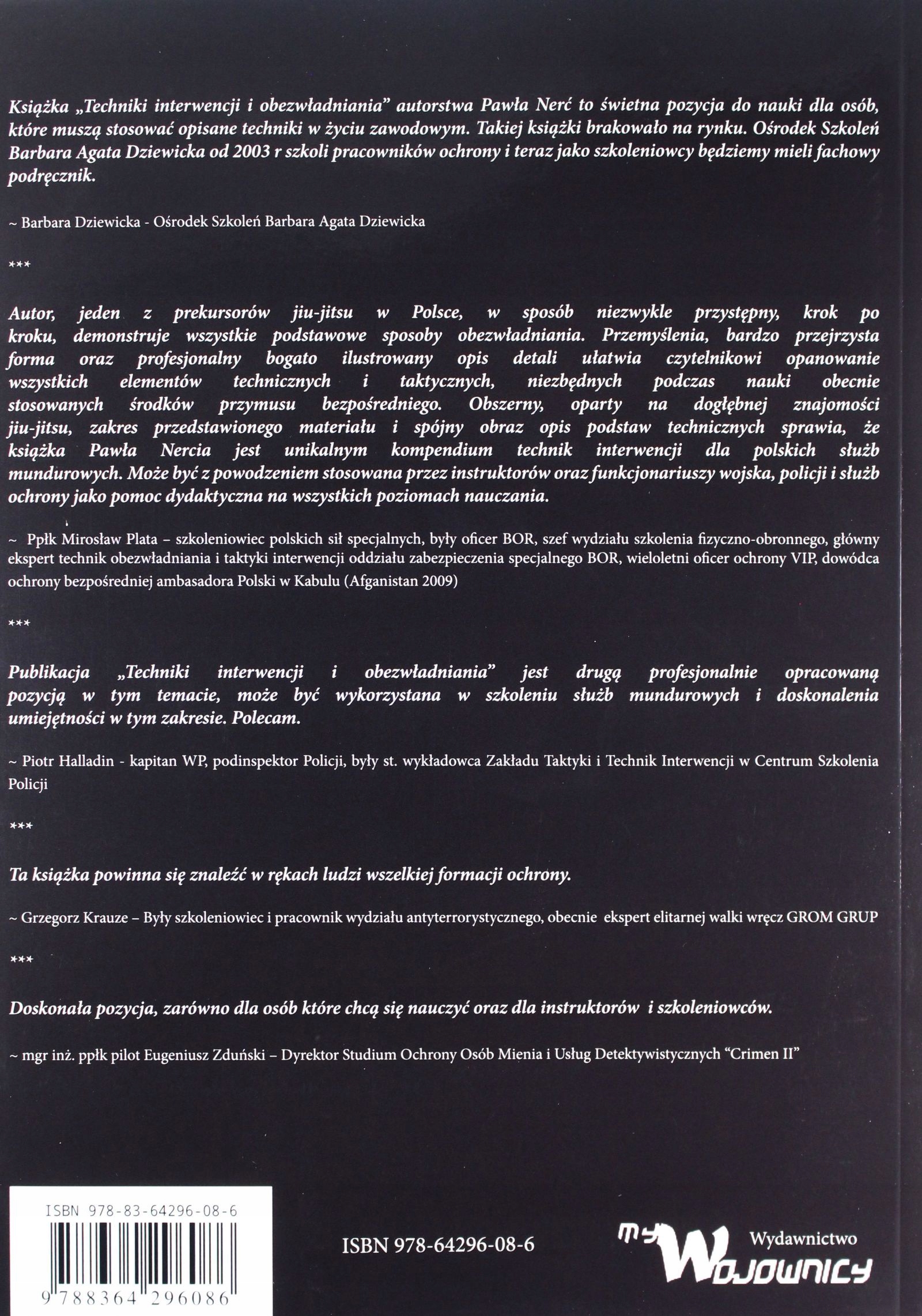 TECHNIKI INTERWENCJI I OBEZWŁADNIANIA - Paweł Nerć [KSIĄŻKA] Stan opakowania oryginalne