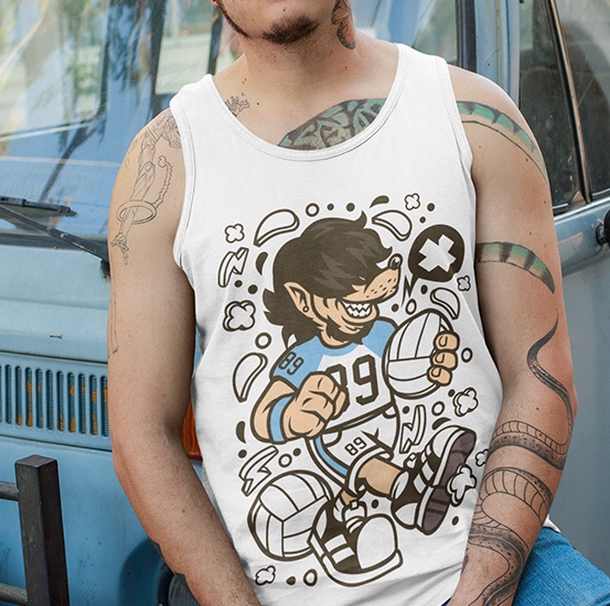 TANK TOP ANIMOWANE WOLF VOLLEY BALL PLAYER Rozmiar XL