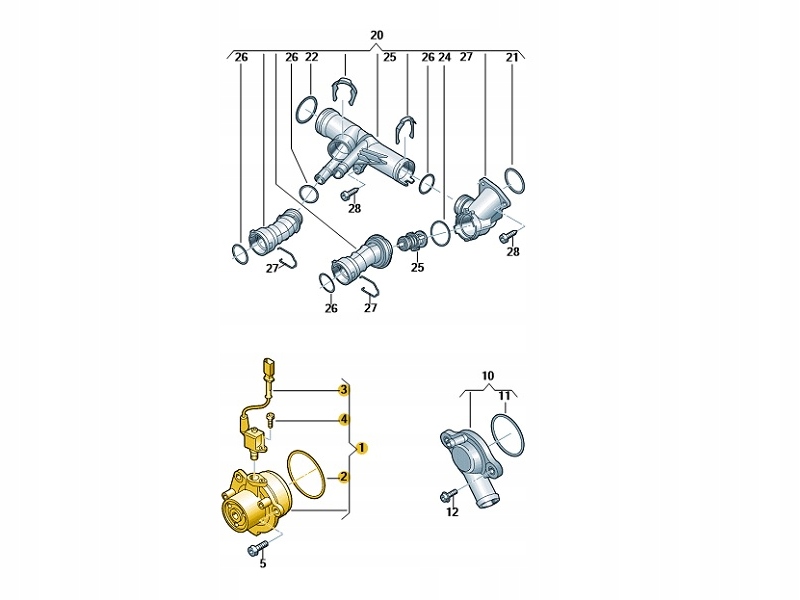 POMPA PŁYNU CHŁODZĄCEGO AUDI VW SKODA ORYGINAŁ OD ASO Producent części Skoda OE