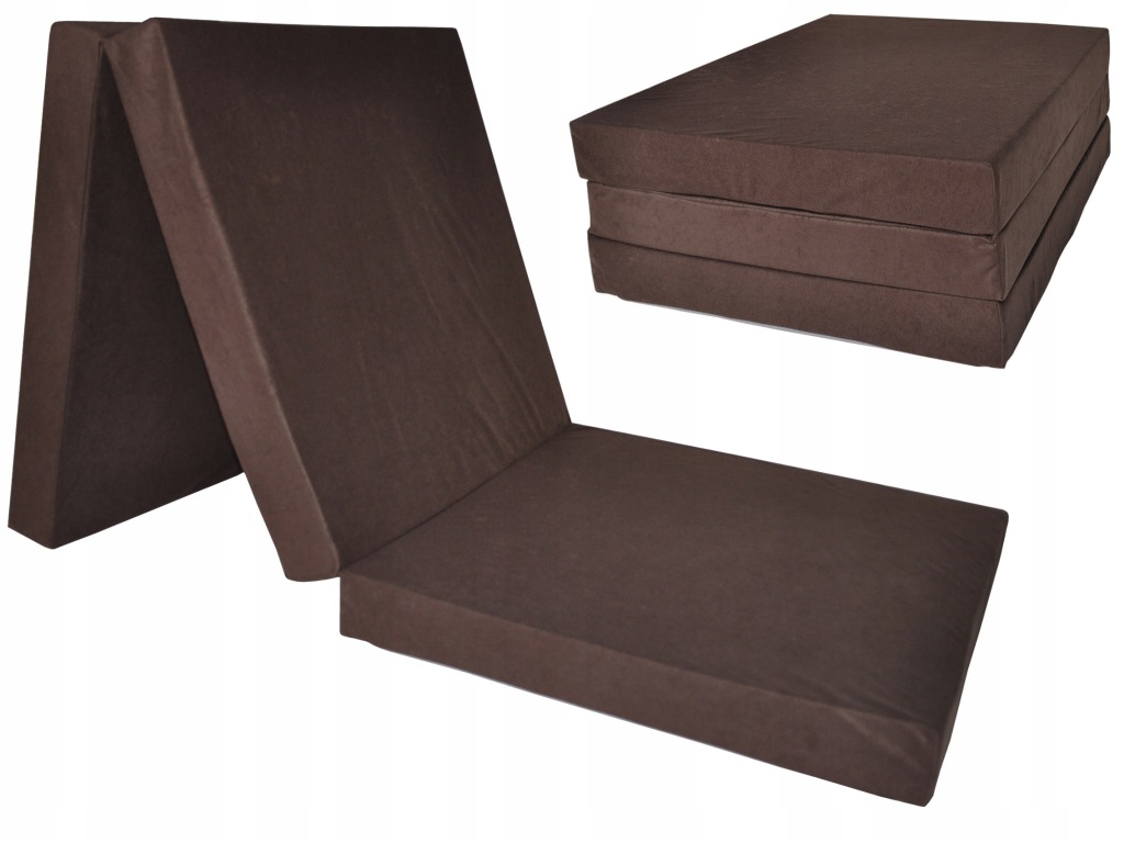 Materac Turystyczny Składany Rozkładany z Torbą 195x60x10 Szary