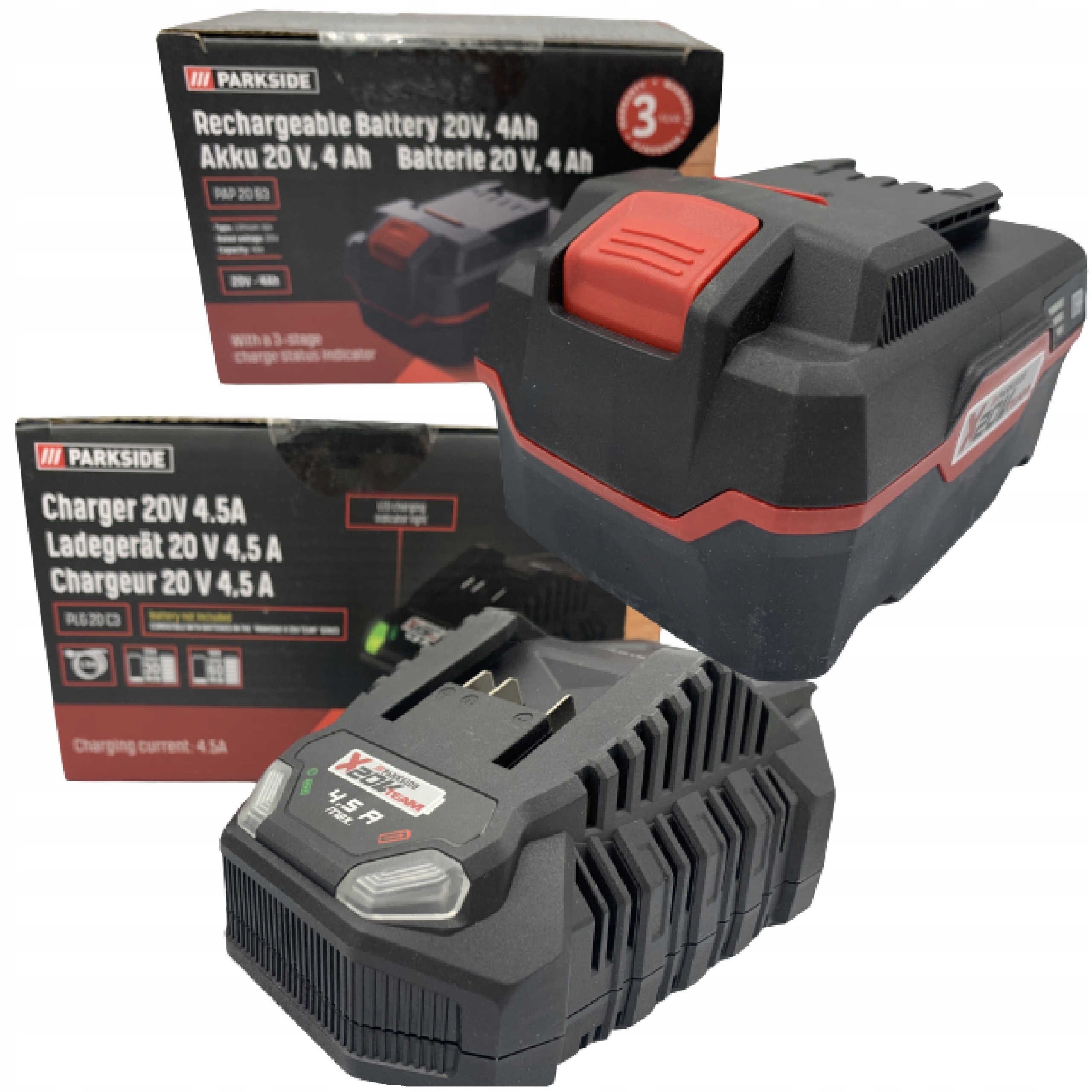 Parkside Akumulator 4ah ładowarka 4,5A 120W x20v zestaw do narzędzi Parks