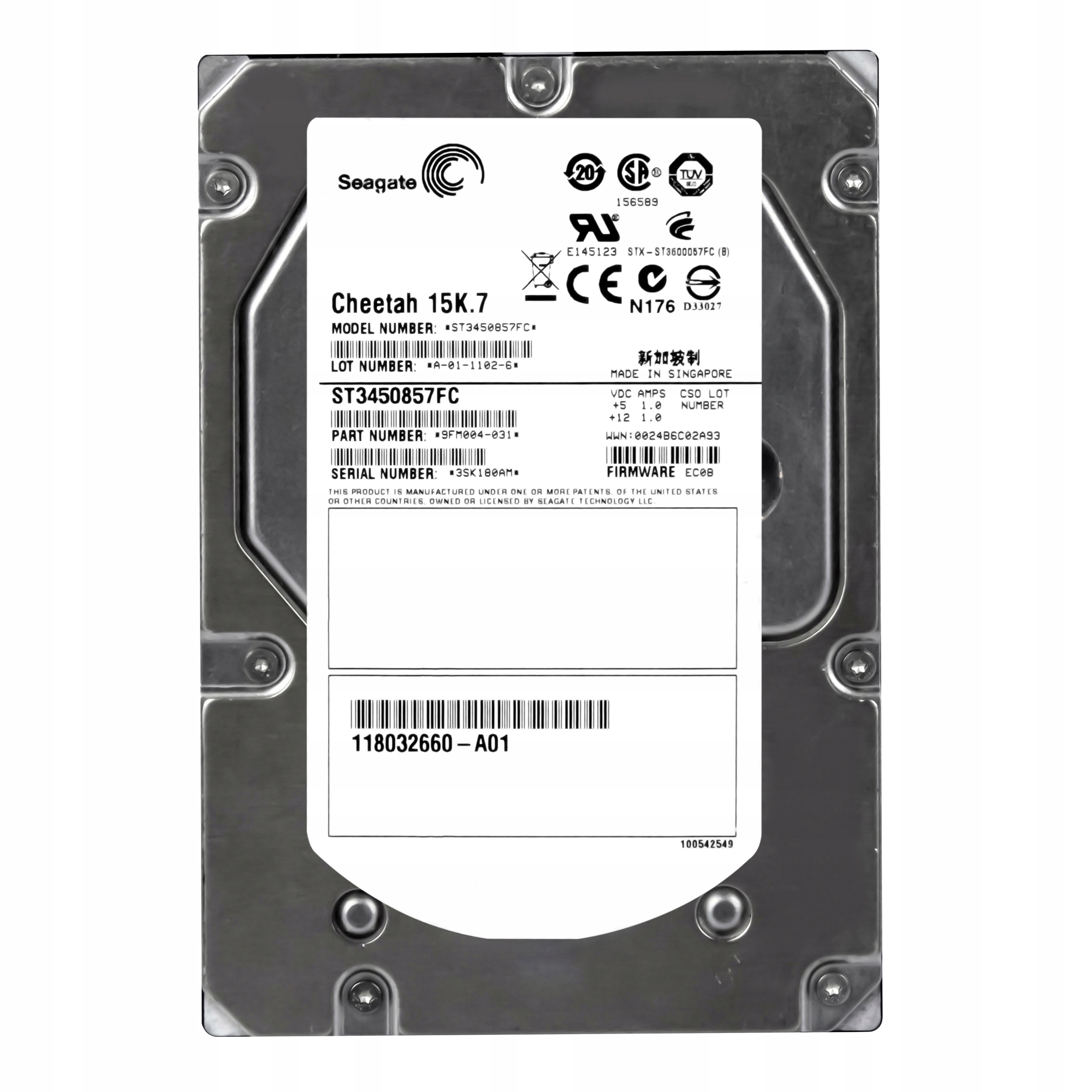 Emc 118032660-A01 450GB 15K Fc 3,5'' ST3450857FC