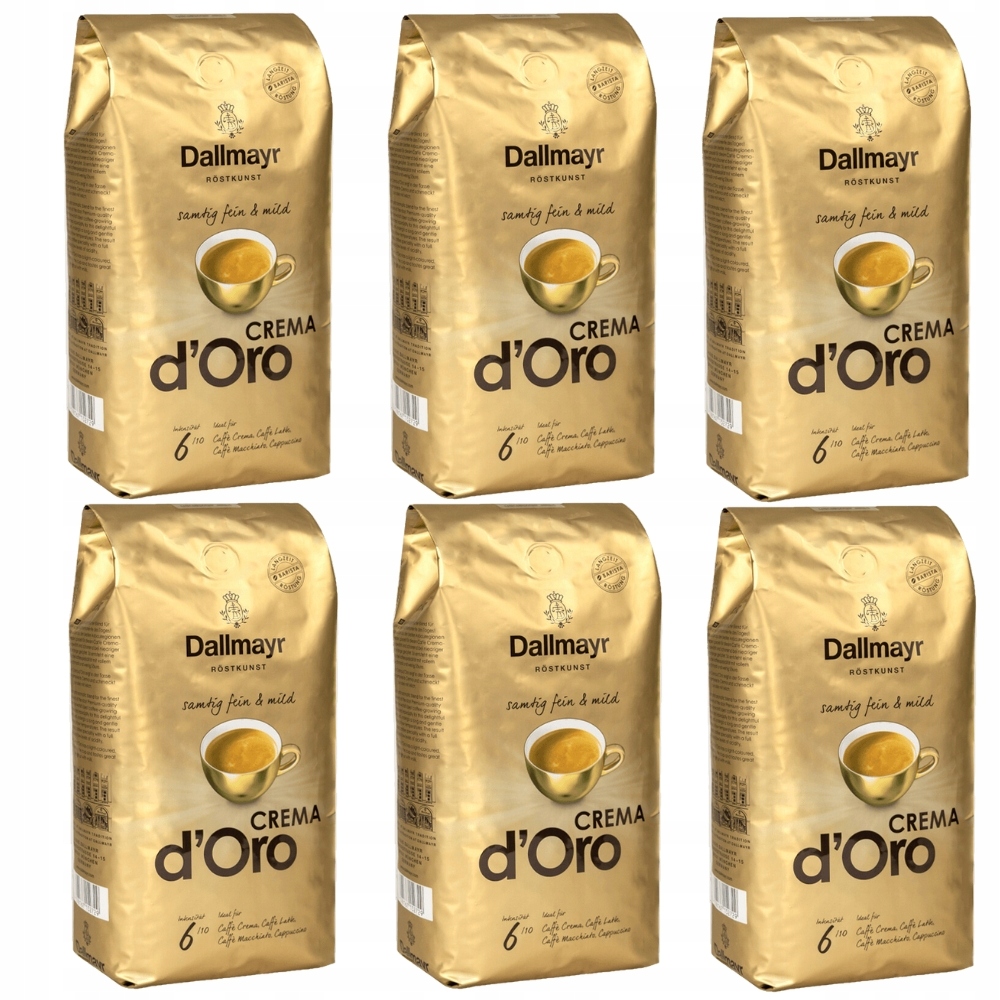 Levně Káva zrnková Dallmayr Crema D'oro káva sada káv 6 kg