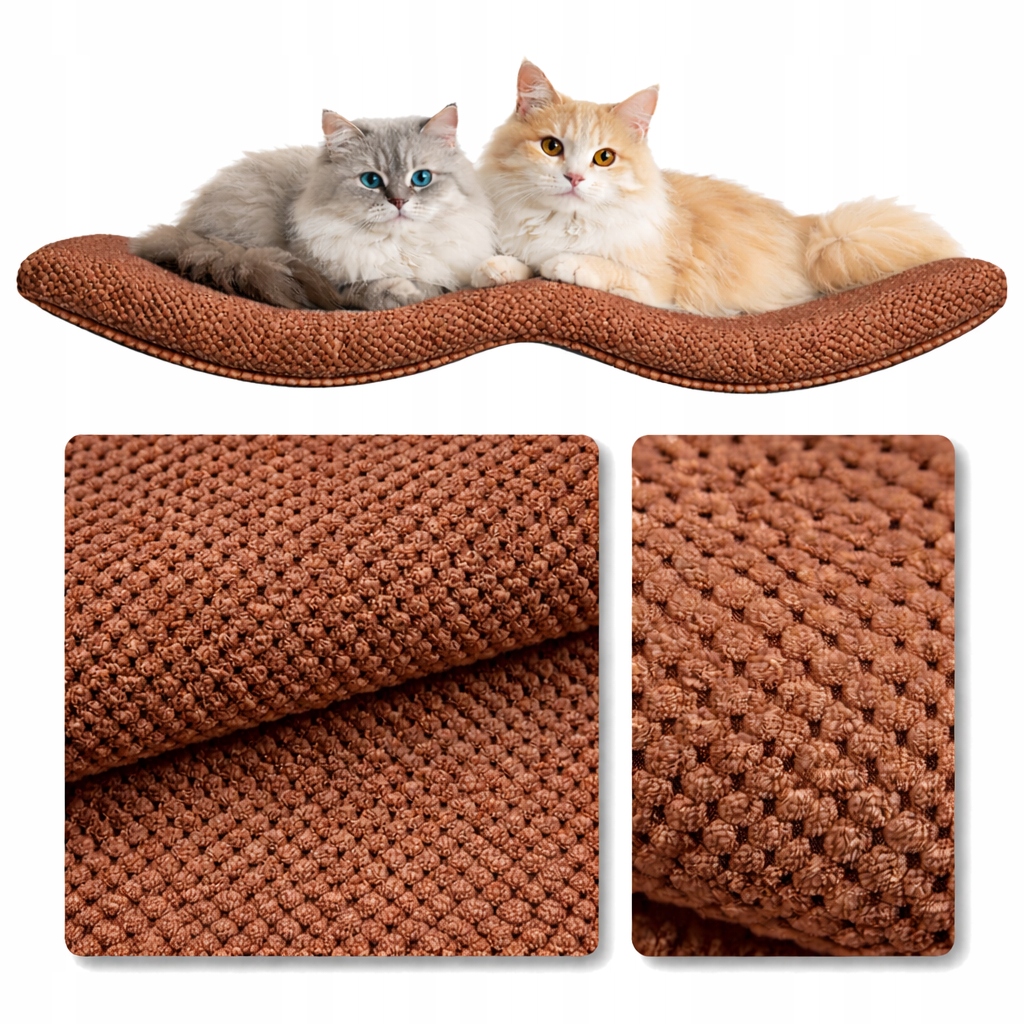 Levně Nástěnná Police Pro Kočky Závěsná Dvojitý Oblouk 100x32x4 Dot Brick Brown