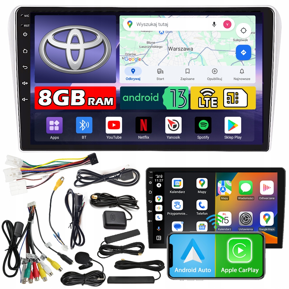 Autorádio Ncs ZQ9 Toyota Avensis 2002-2009 Android 8GB Lte