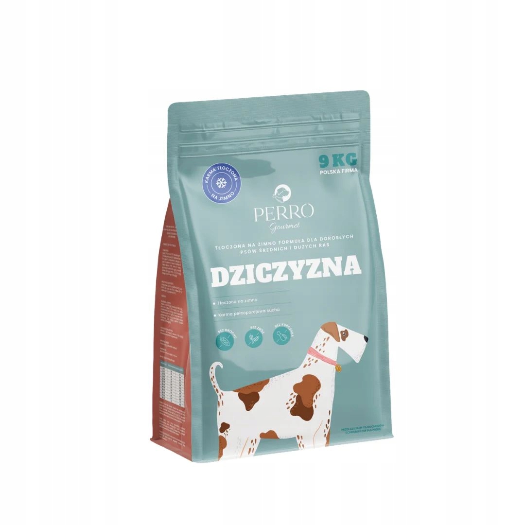 Karma tłoczona na zimno Perro Gourmet Dziczyzna dla psów ras M/L 9kg