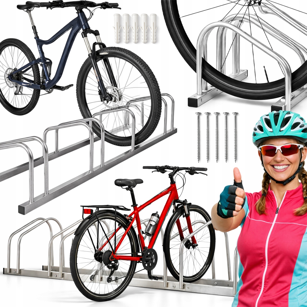 Stojan na jízdní kola Držák na kolo Kov 5 stanovišť pro jízdní kola Silné parkování