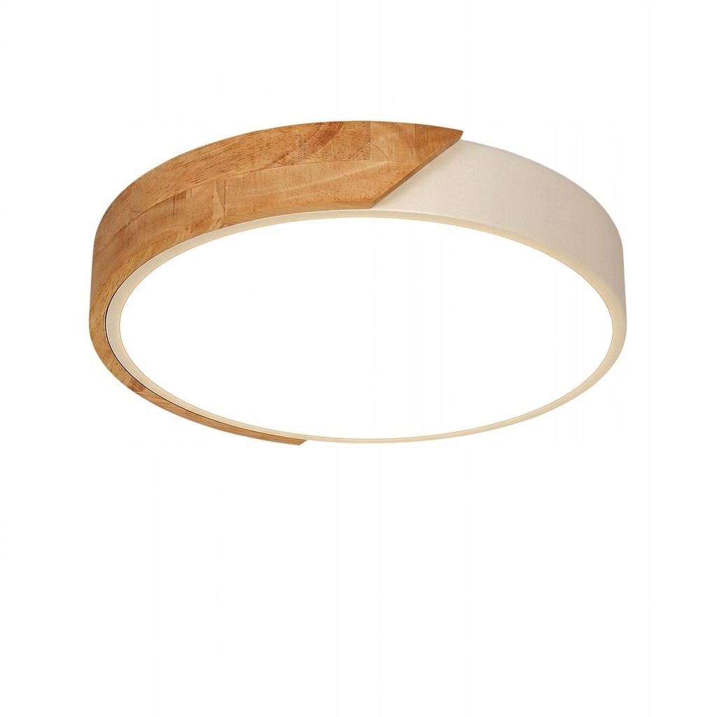 LAMPA SUFITOWA LED PLAFON OKRĄGŁY DREWNIANY NOWOCZESNA 30W 3000K 3300LM