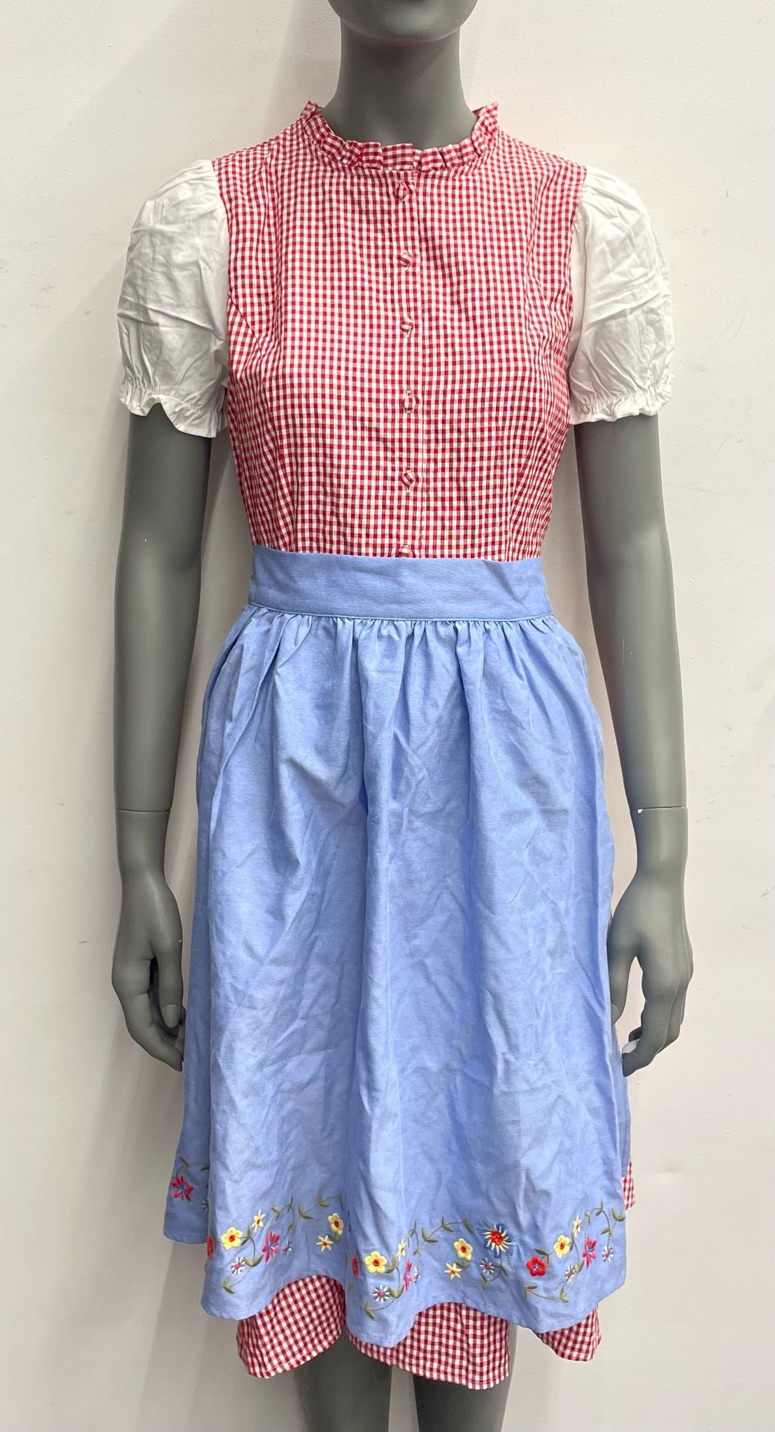 Only Lelly Check Dirndl Dress Velikost S
