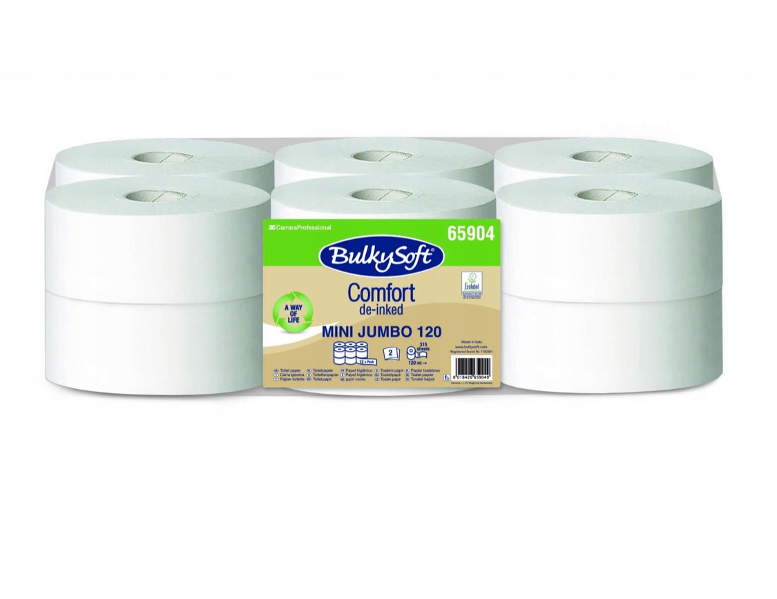 Toaletní papír 2-vrstvý Ekologický 65904 BulkySoft 12 ks