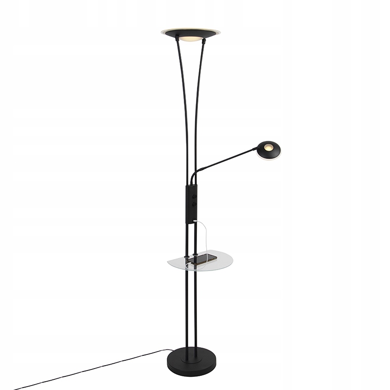 

Lampa podłogowa czarna ramię do czytania Led Usb