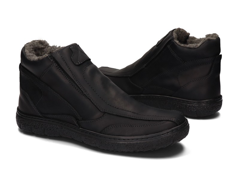 OBUWIE ZIMOWE MĘSKIE KOZAKI SKÓRA 151 CZARNY 40 Kolekcja JESIEŃ / ZIMA