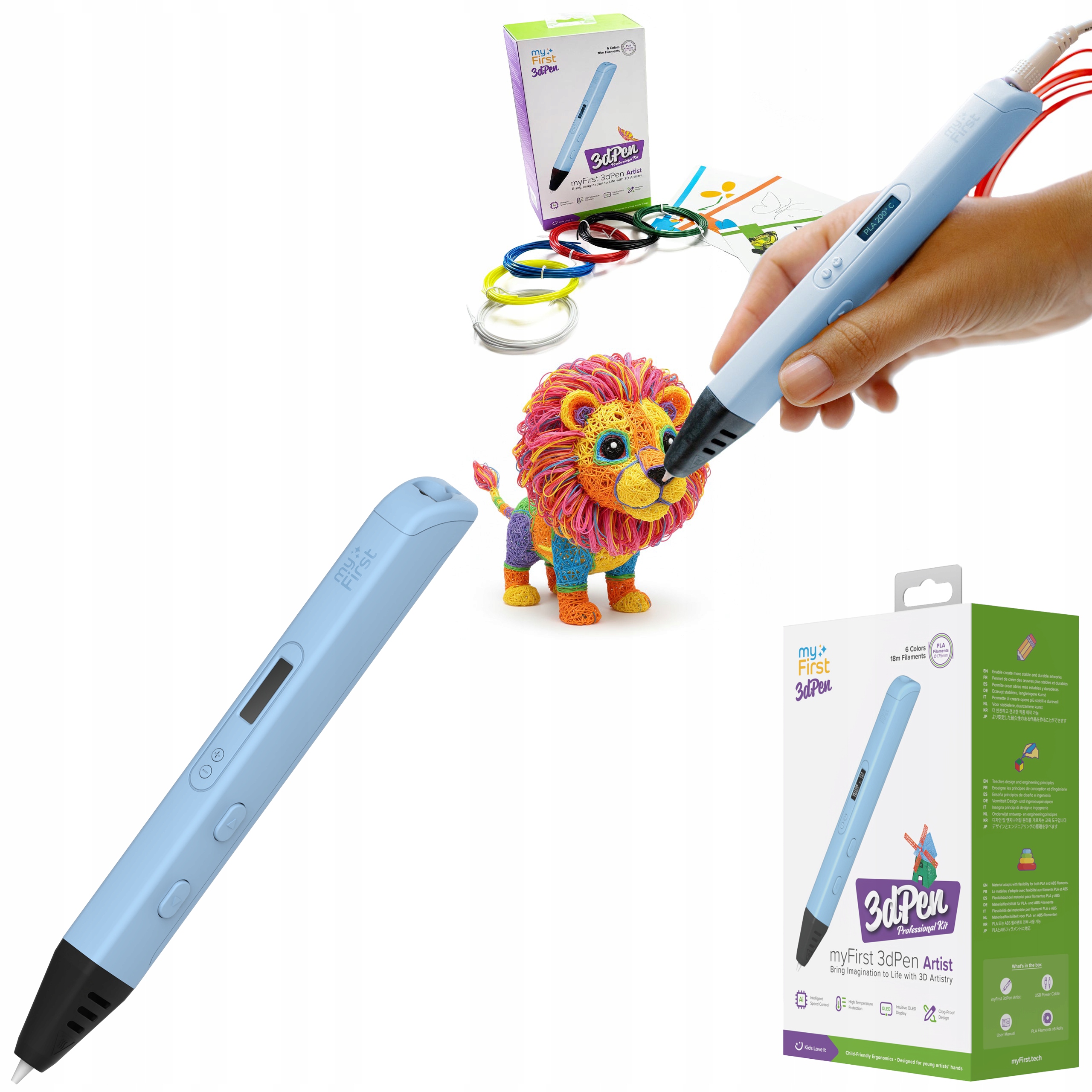 Myfirst 3dPen Artist – Propiska s displejem, 6 barevných náplní