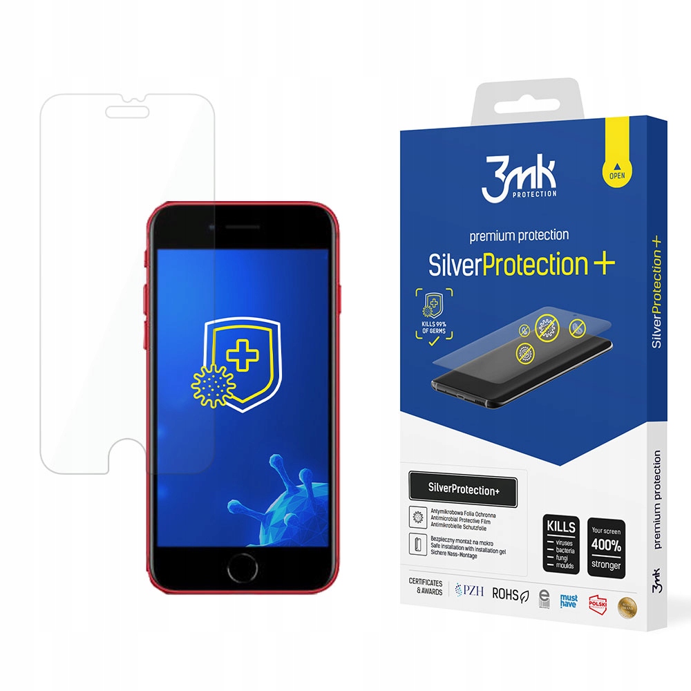 Folia ochronna do iPhone Se 2020/2022, na ekran, 3mk SilverProtection+