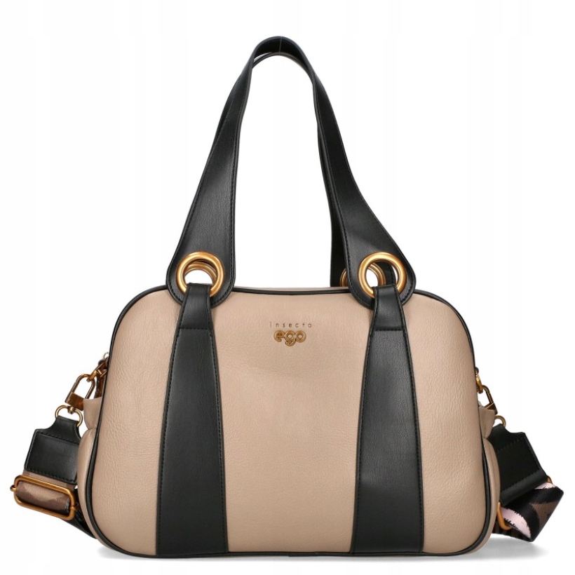 Ego Torebka Damska Klasyczna Dwukomorowa Listonoszka Mokka