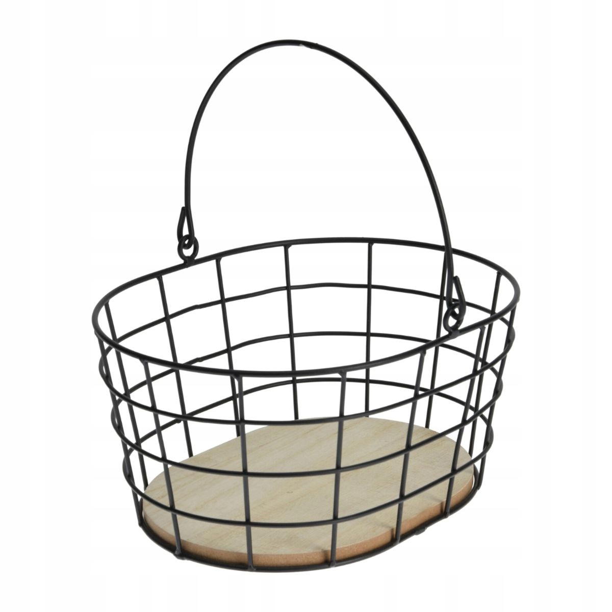 

Koszyk metalowy z uchwytem rączką czarny pojemnik