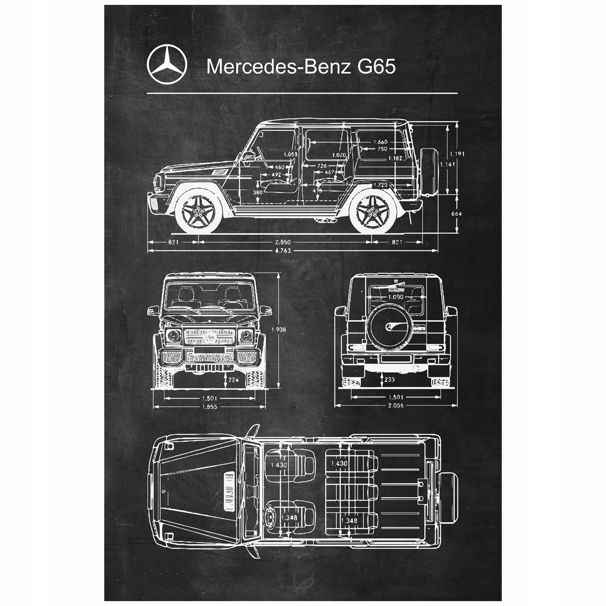 

Plakat Mercedes Benz G65 Retro Schemat A1+