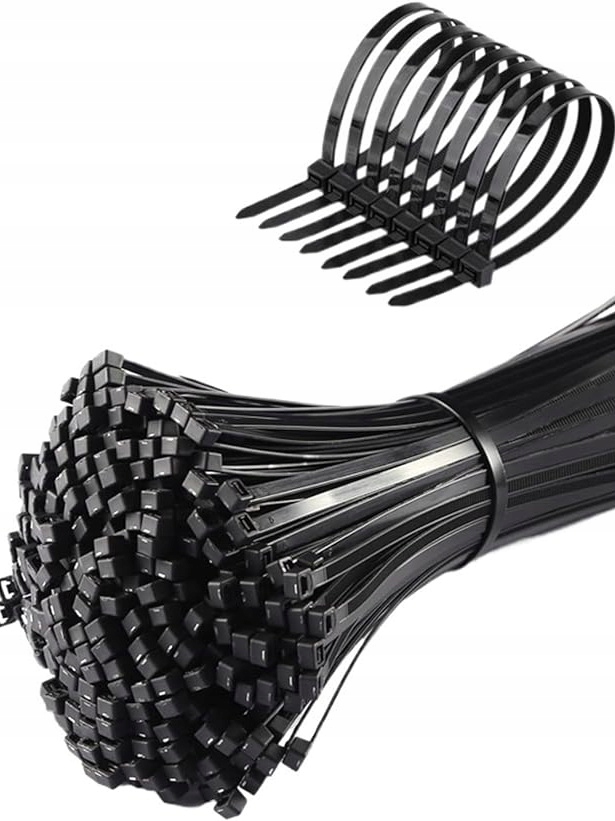 Opaska Kablowa Zaciskowa Trytytki 2.6 mm x 300 mm Czarne Zestaw 100 szt