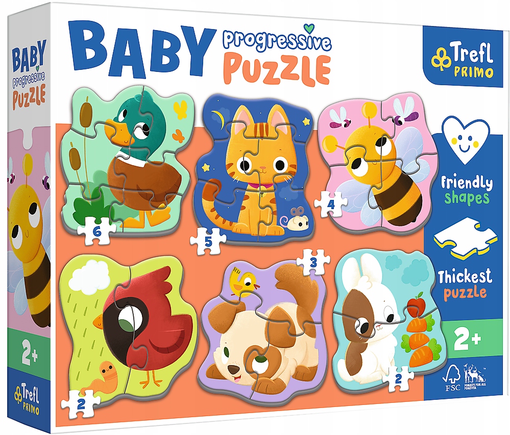 

Puzzle Baby Progresywne Zwierzęta 6w1 44003 Trefl