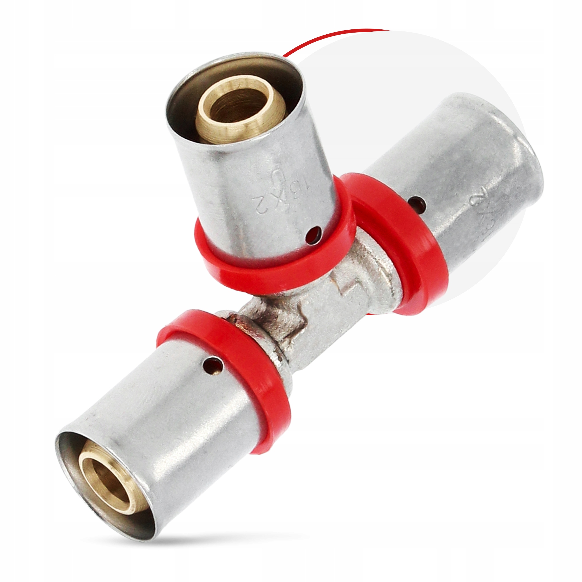 Trójnik PEX 16 mm ZAPRASOWYWANY Zaciskany Złączka Łącznik Rur Wody PRESS Kod producenta SE010205136