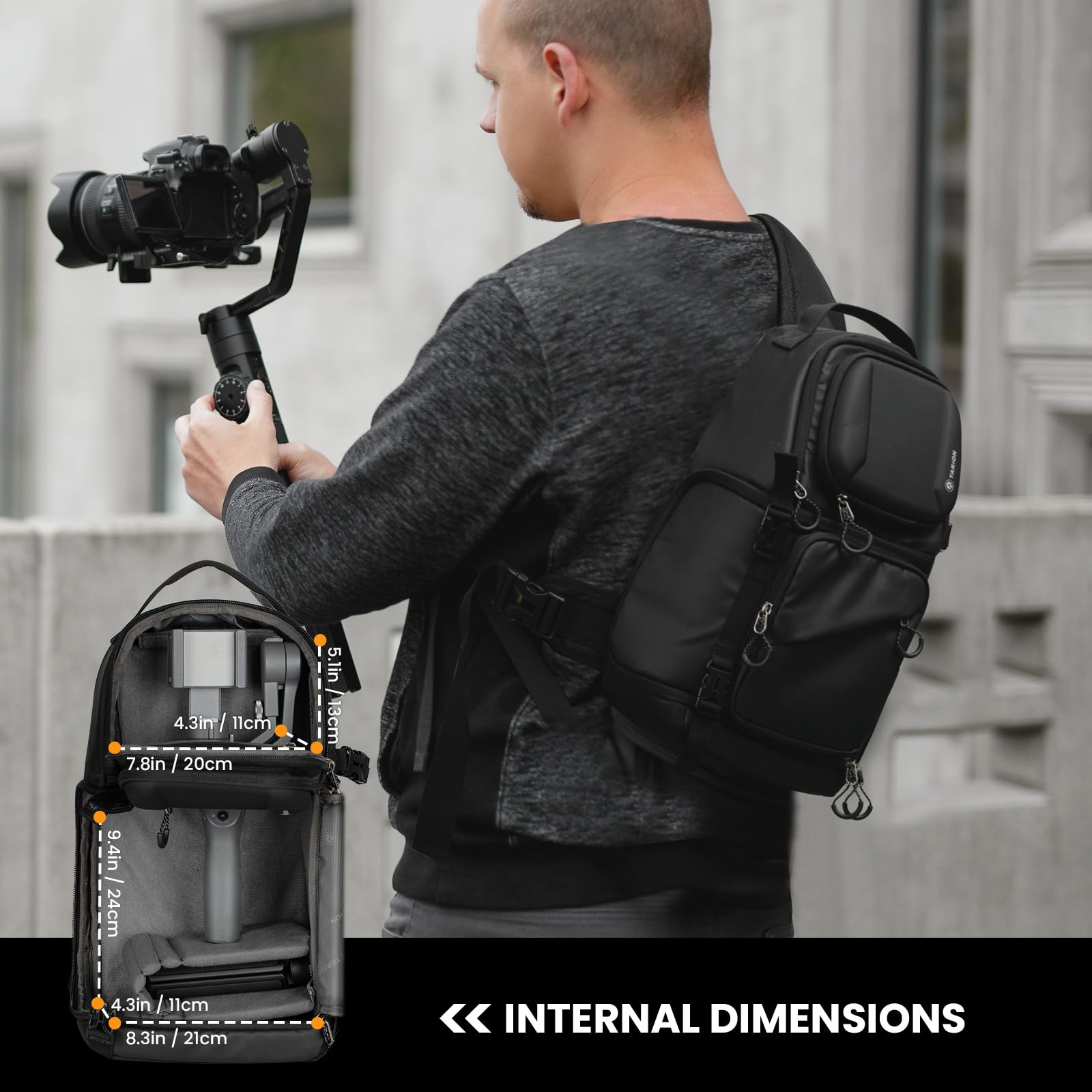 TARION Torba Na Aparat Wodoodporna Na Ramię DSLR SLR Obiektyw Stativ — miniatura 7