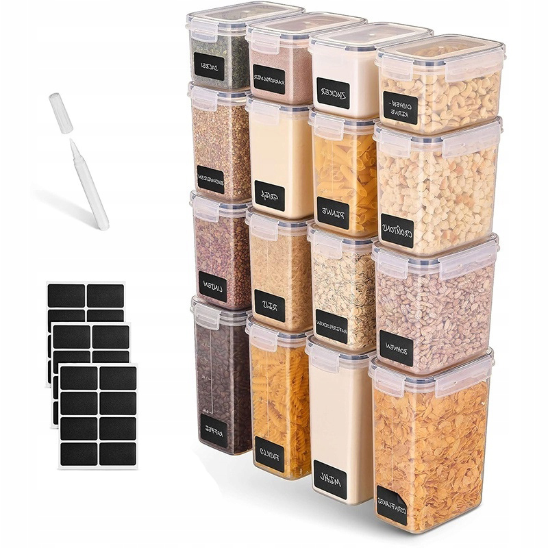 Nádoby Na Potraviny 2.8/2/1.4/0.8L 16 ks 20 ks samolepek Set