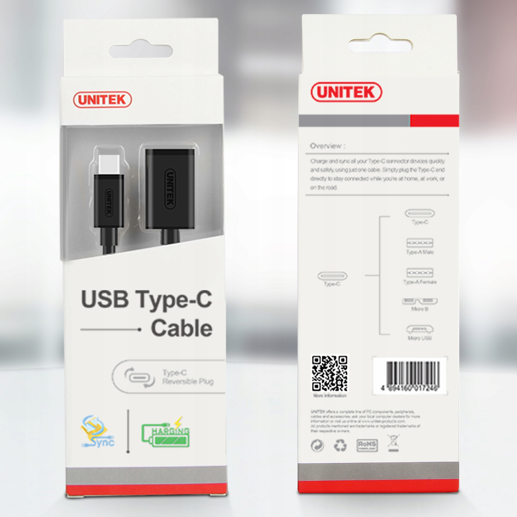 Unitek kabel adapter USB Typ-C do USB AF 0,15m