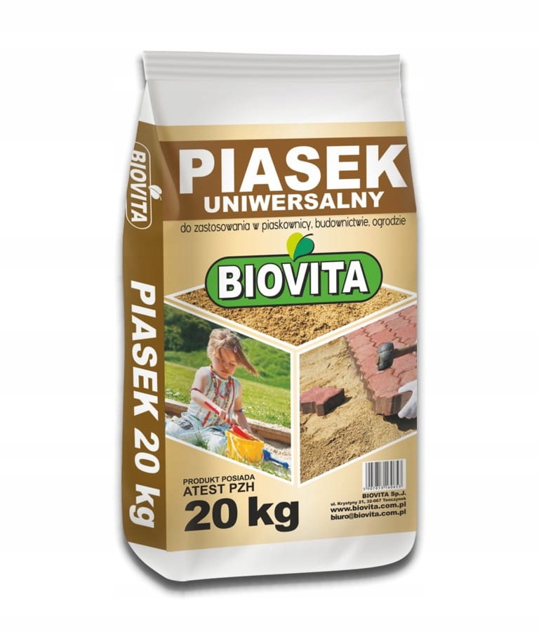 

Piasek z atestem Biovita uniwersalny 20 kg