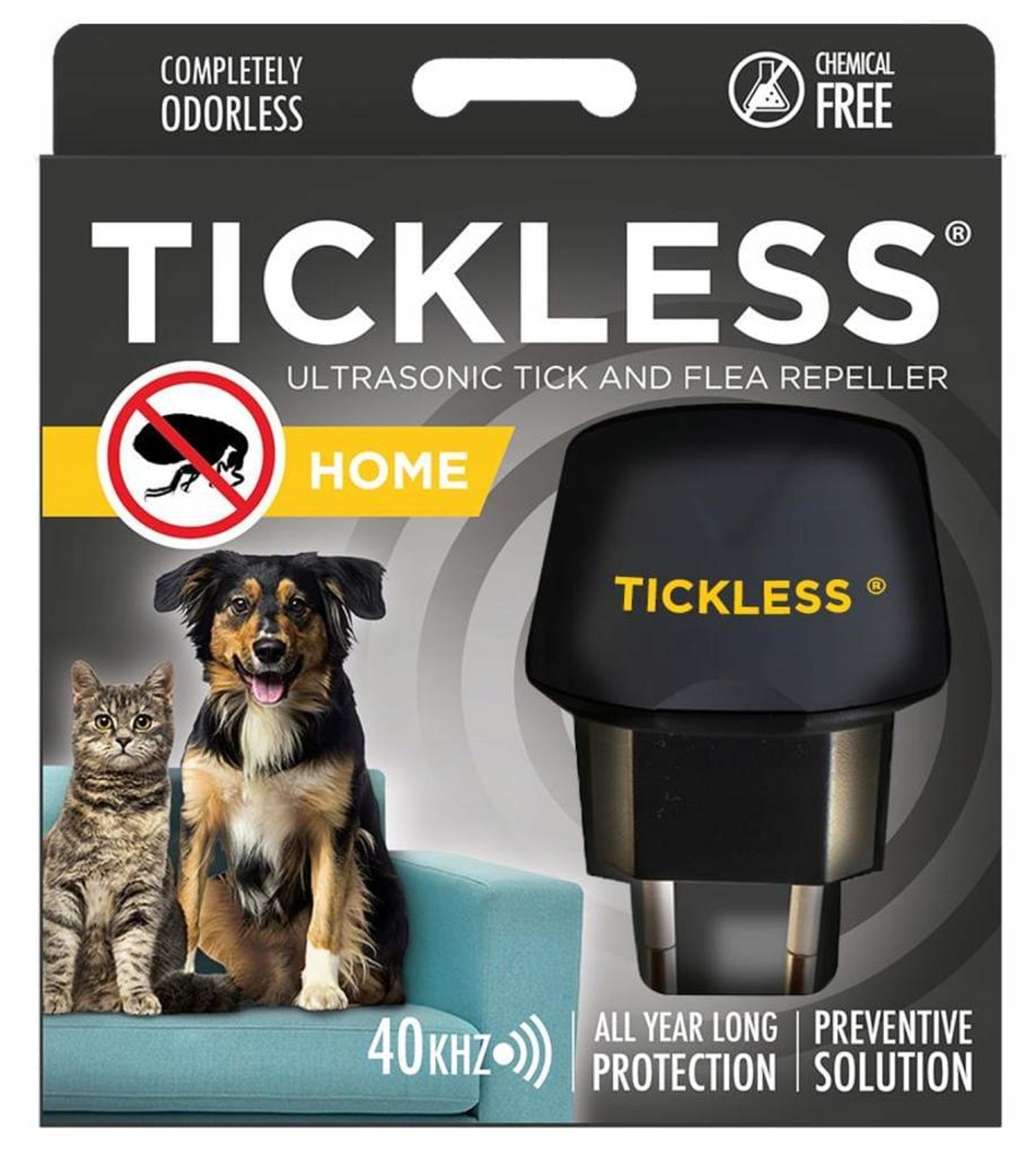 

Tickless Home odstraszacz na kleszcze pchły Czarny