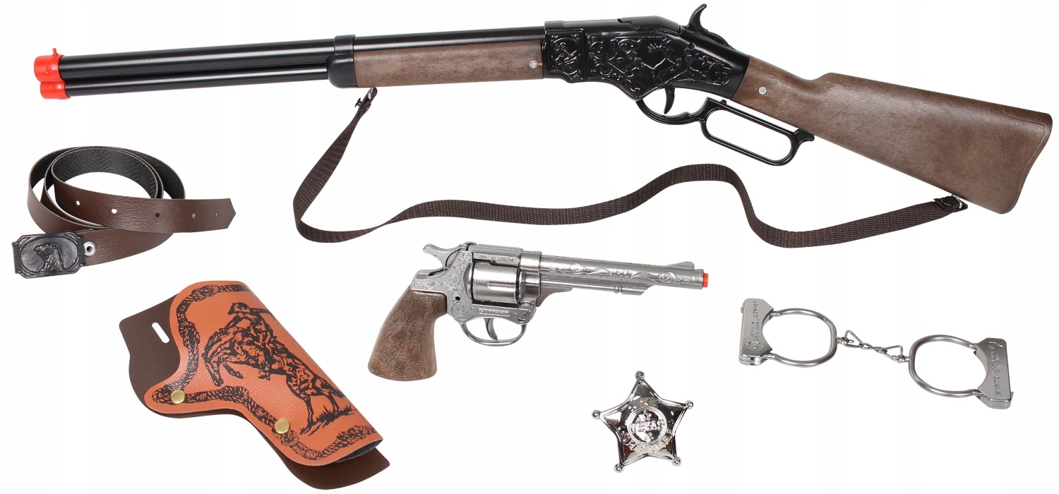 Zestaw kowboja 5w1 Strzelba Rewolwer Gonher 498/0 Rodzaj pistolety